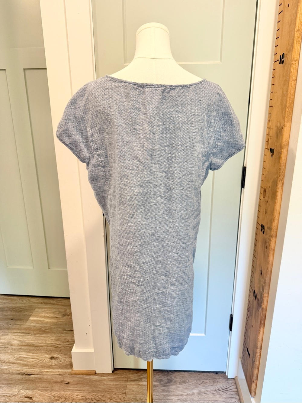 Eileen Fisher Shift Dress Organic Linen Costal Natural Fiber - Picture 3 of 6